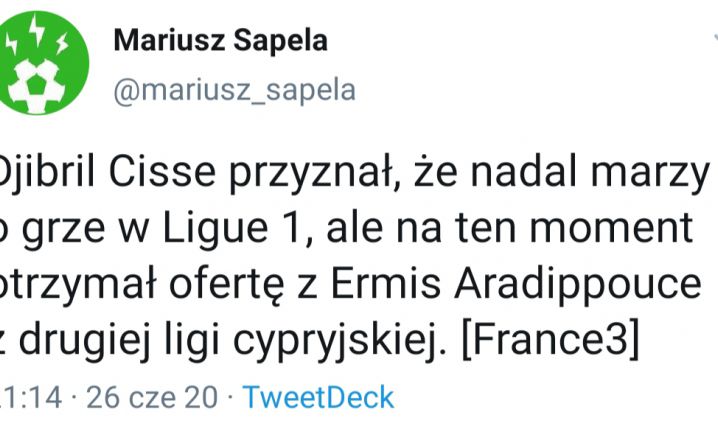 JEDYNA OFERTA, jaką otrzymał Djibril Cisse